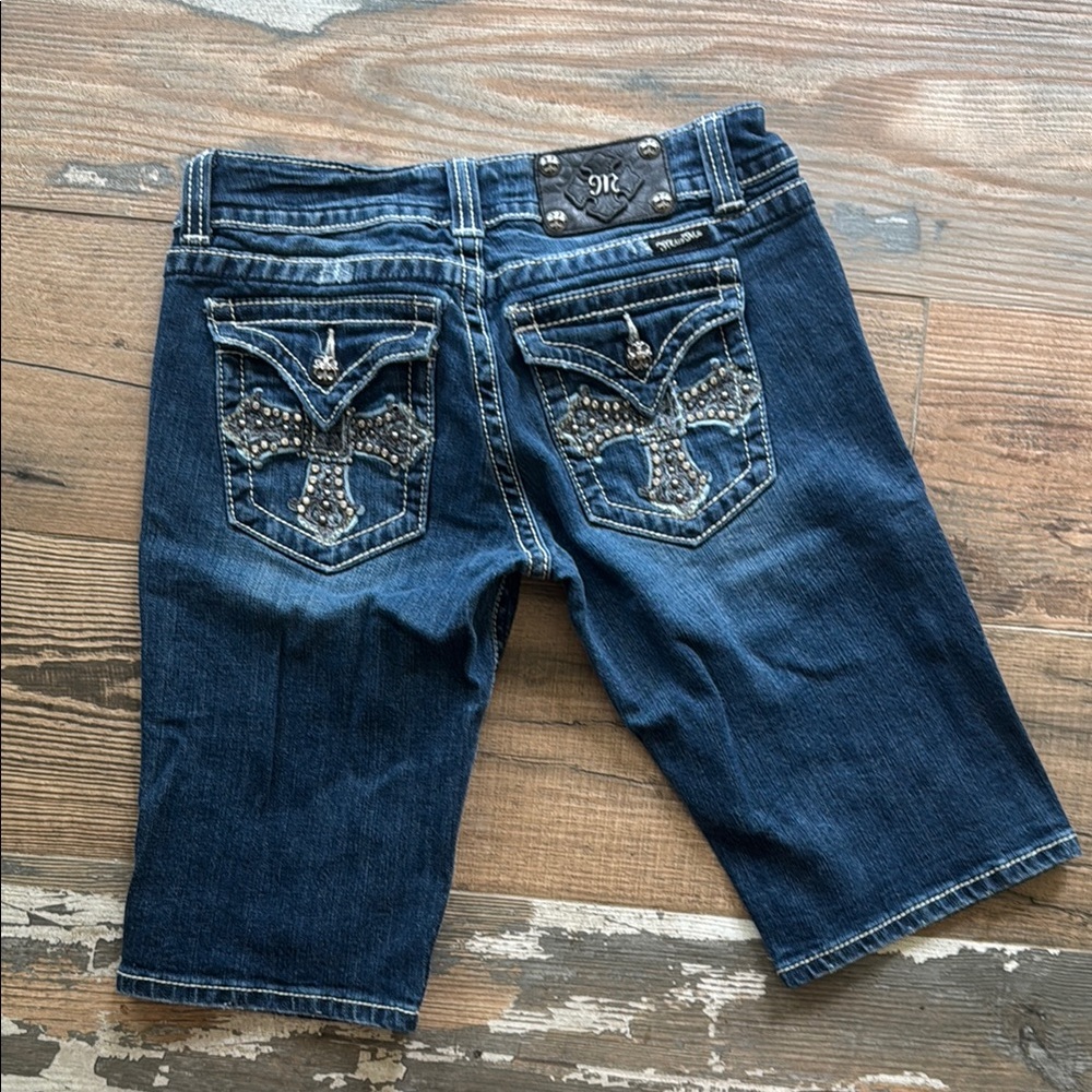 Miss Me Dark Blue Denim Capris